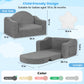 babyeap Kids Couch,2-in-1 Soft Toddler Couch Fold Out,Convertible Sofa to Lounger,Gifts for Kids Girl Boys,Dark Gray