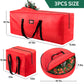 Yexmas 3 Pack Large Christmas Tree Storage Bag,Fits up to 7.5 ft Artificial Trees,Christmas Wreath Garland Storage Bag,Christmas Ornament Storage Box,Reinforced Handles & zipper,Red