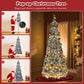 Lookfly 6FT Pop-Up Artificial Christmas Tree with 300LED Lights,White Prelit Christmas Tree with Foldable Base