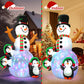 LOOKFLY 6.3  ft Christmas Snowman Inflatable Outdoor Decoration with Build-in Multicolor LEDs, Snowman Penguin Blow up Inflatables for Xmas Party