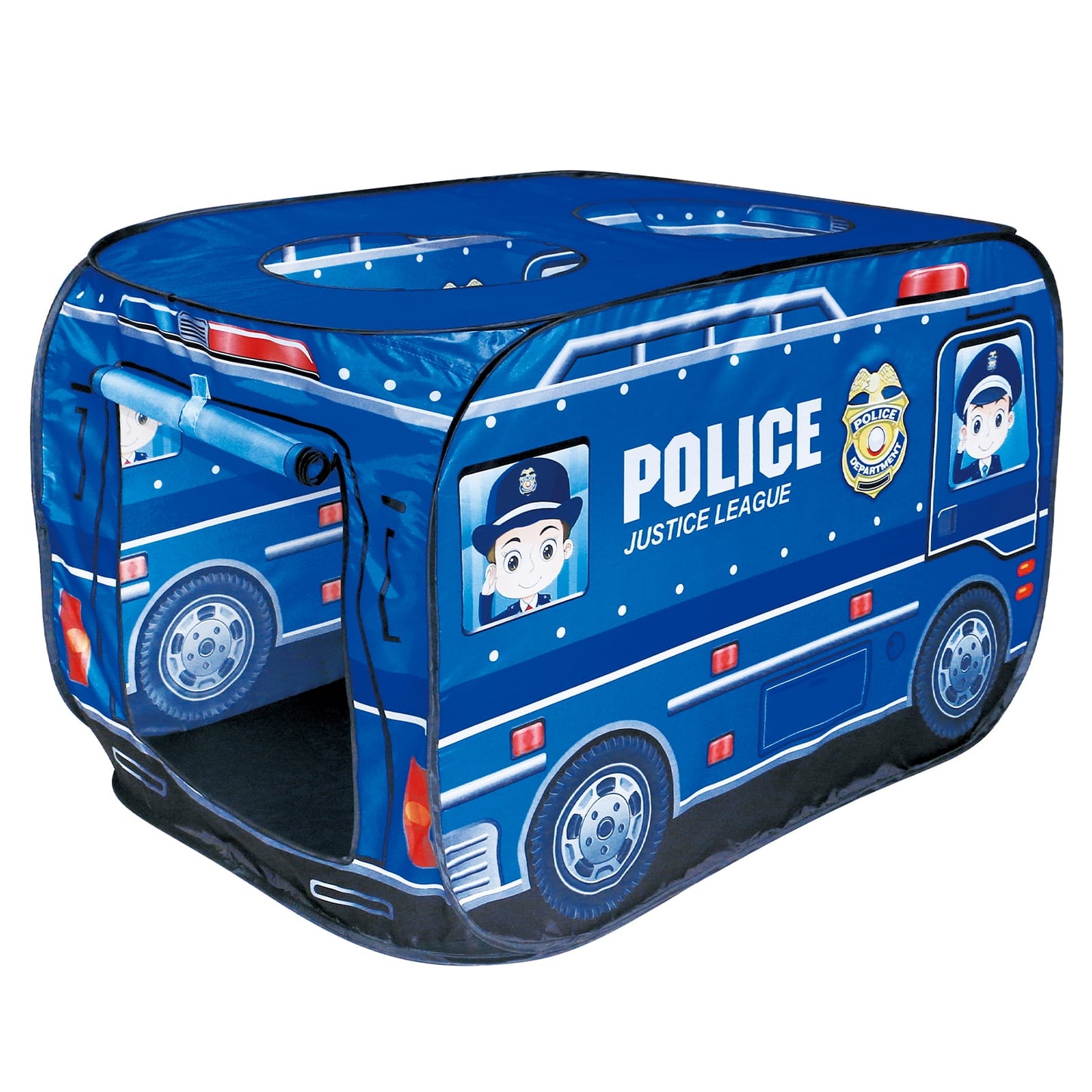 Yexmas Police car Pop Up Tent with Carrying Case, Playhouse Indoor and Outdoor Kids Play Tent for Boys and Girls Children 3+ Years Gift