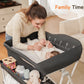 Babyeap Baby Changing Table with Wheels, Portable Foldable Diaper Changing Station with Adjustable Height & Waterproof Pad, Nursery Organizer Storage for Newborn & Infant