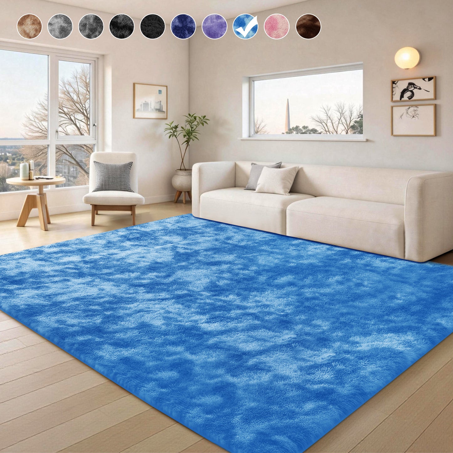 CozyDesg Area Rugs, Soft Fluffy Area Rugs Floor Mat Floor Rugs for Living Room Bedroom Kids Room Nursery Modern Decor Carpet