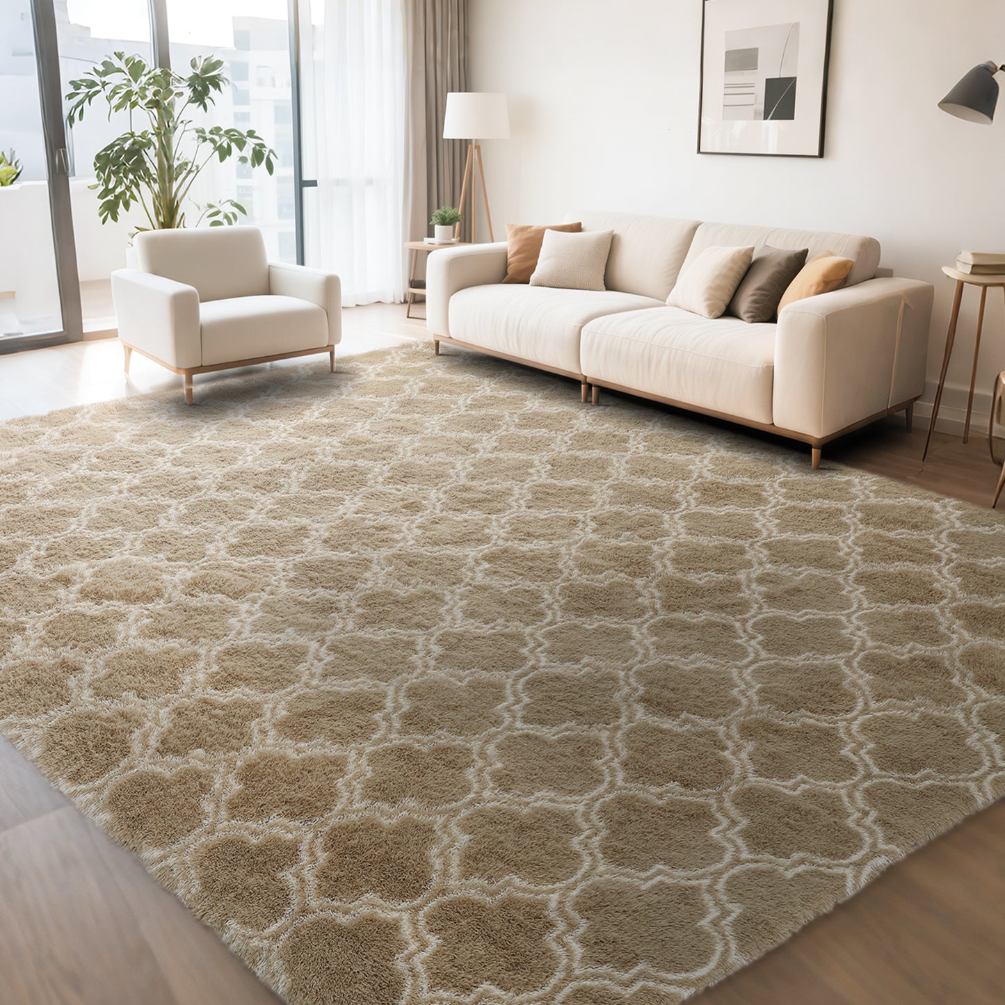 CozyDesg Area Rugs for Living Room，Black Rugs Shag Fluffy Shaggy Bedside Carpet, Large rug for Living Room Bedroom Dining Room Office Home Decor