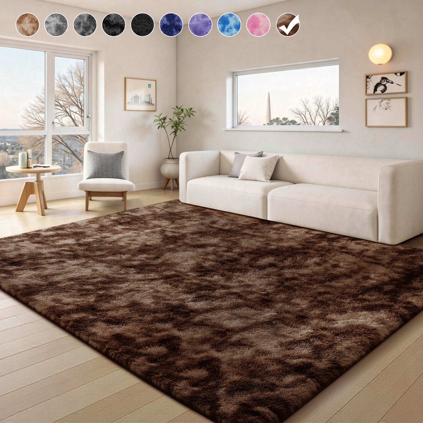 CozyDesg Area Rugs, Soft Fluffy Area Rugs Floor Mat Floor Rugs for Living Room Bedroom Kids Room Nursery Modern Decor Carpet
