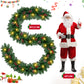 Yexmas 9ft Large Christmas Garland, Multi-Purpose Xmas Wreath with 60 LED Lights, Decorated with Pinecones, Berry Clusters, Battery Operated