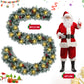 Yexmas 9ft Large Christmas Garland, Multi-Purpose Xmas Wreath with 60 LED Lights, Decorated with Pinecones, Berry Clusters, Battery Operated