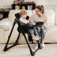 Babyeap Baby High Chair, Convertible Adjustable Feeding Chair with Removable Double Tray, Adjustable & Foldable Design Converts to Toddler Chair, for Babies & Toddlers,Gray
