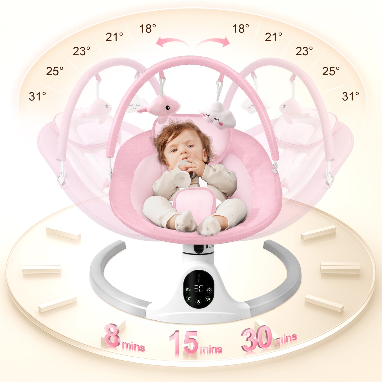 Babyeap Baby Swing for Infants, Electric Swing with 5 Sway Speed, 10 Lullabies, Black