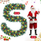 Yexmas 9ft Large Christmas Garland, Multi-Purpose Xmas Wreath with 45 LED Lights, Decorated with Pinecones, Berry Clusters, Battery Operated