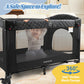 Babyeap 7-in-1 Baby Bassinet with Playard and Bedside Sleeper, Changing Table, Toy Bar, Extra Large Storage Bag, Travel Crib for Newborns and Infants, Black
