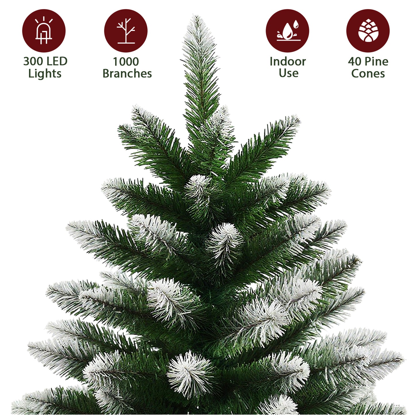 Yexmas 6ft Pre-Lit Christmas Tree, 8 Modes LED Lights, Artificial Xmas Tree with Large Storage Bag