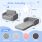 Babyeap Extra Wide Kids Chair,2-in-1 Convertible Toddler Chairs,Soft Comfy Kids Couch, Kids Sofa for Boys & Girls 3+,Deep Gray