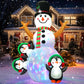 LOOKFLY 6.3  ft Christmas Snowman Inflatable Outdoor Decoration with Build-in Multicolor LEDs, Snowman Penguin Blow up Inflatables for Xmas Party