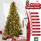 Yexmas 7.5ft Pre-Lit Artificial Christmas Trees,Green Xmas Tree with Large Christmas Tree Storage Bag,Pinecones, Berries, Realistic Artificial Christmas Trees for Home, Office, Party Decoration