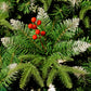 Yexmas 9ft Pre-Lit Artificial Christmas Trees,Green Xmas Tree with Large Christmas Tree Storage Bag, Berries, Realistic Artificial Christmas Trees for Home, Office, Party Decoration