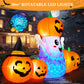 Yexmas 9.4ft Halloween Inflatable Pumpkins Outdoor Decor with Black Cat Tombstone and Spectre,Built-in LED Lights,for Halloween Party,Yard,Garden,Lawn