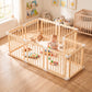 Babyeap Foldable Wooden Baby Playpen,Large Wood Play Yard for Babies and Toddlers, Baby Fence for Indoor Activity Center,71x47x23.6 Inch