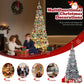 Lookfly 6FT Pop-Up Artificial Christmas Tree with 300LED Lights,White Prelit Christmas Tree with Foldable Base