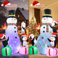LOOKFLY 8 ft Giant Christmas Snowman Inflatable Outdoor Decoration with Build-in Multicolor LEDs, Blow Up Inflatables for Xmas Party Garden Patio Lawn