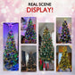 Yexmas 6ft Pre-Lit Green Christmas Tree, 11 Modes Colored LED Lights, Artificial Xmas Tree with Large Storage Bag
