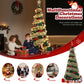 Yexmas 6FT Pop-Up Artificial Christmas Tree with 300LED Lights,Green Prelit Christmas Tree with Foldable Base