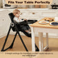 Babyeap Baby High Chair, Convertible Adjustable Feeding Chair with Removable Double Tray, Adjustable & Foldable Design Converts to Toddler Chair, for Babies & Toddlers,Gray