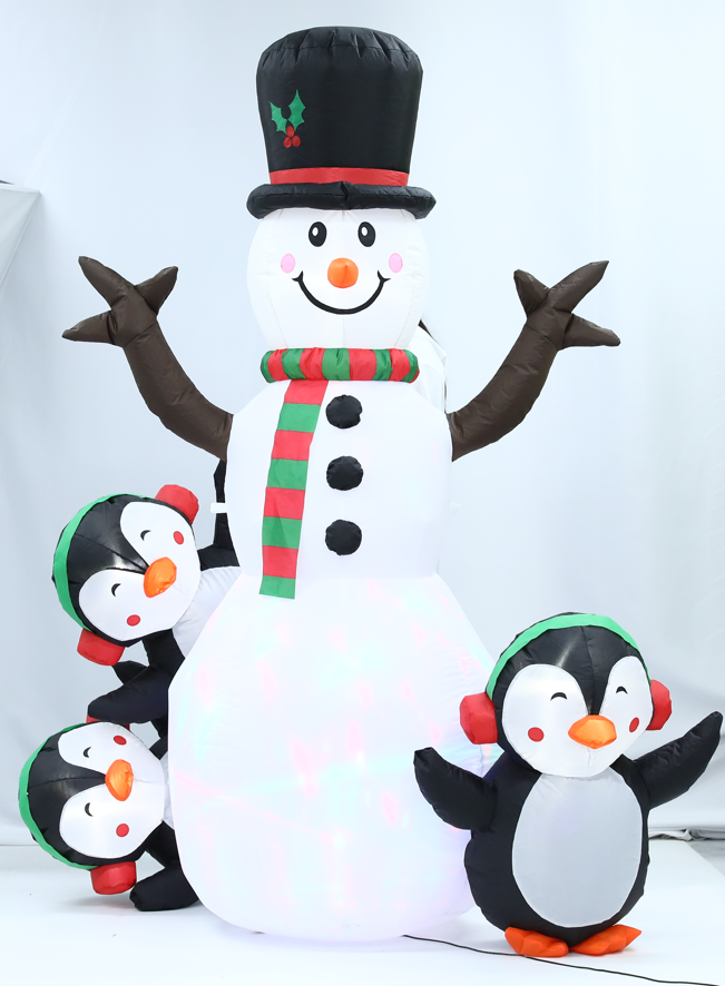 6FT Christmas Inflatable Outdoor Decoration, Penguin Snowman Inflatable for Christmas Indoor Outdoor Garden Patio Lawn