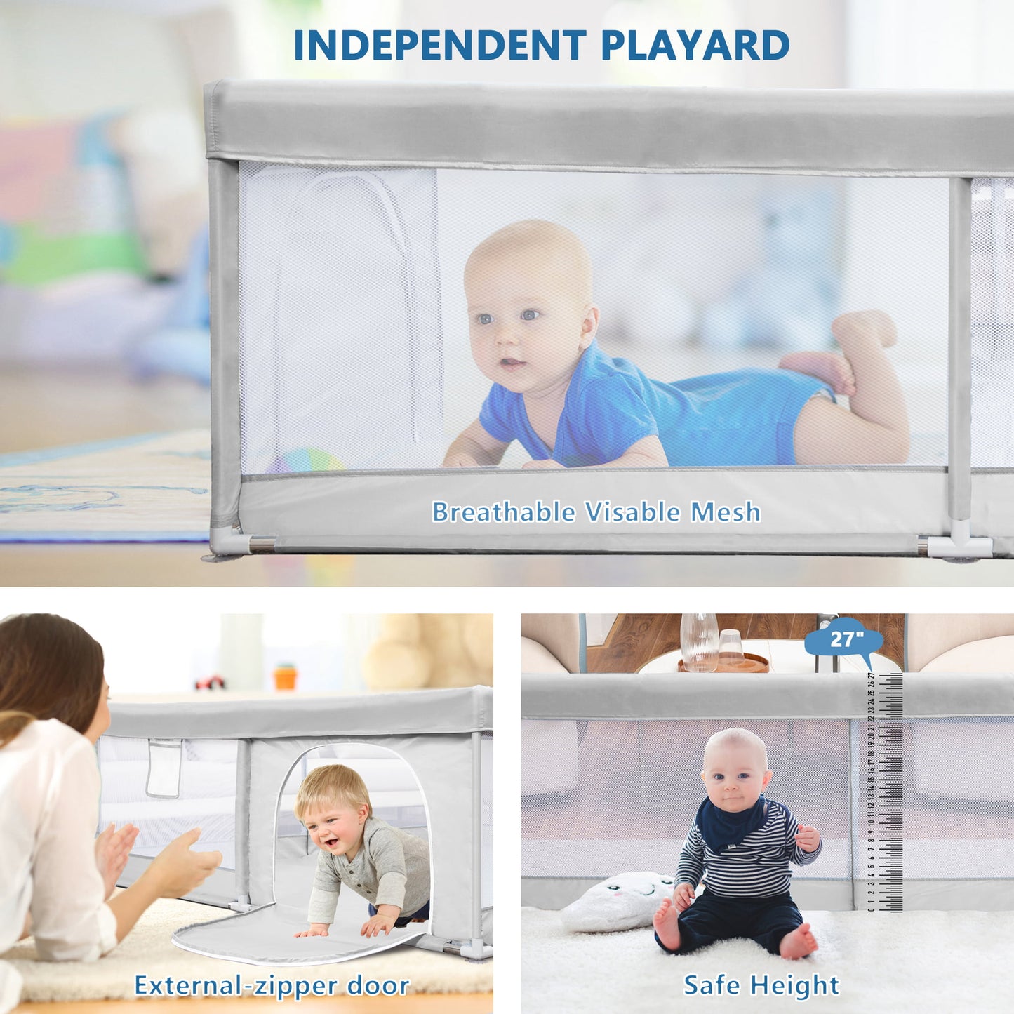 Babyeap Baby Playpen Large Play Yard Fence for Toddlers