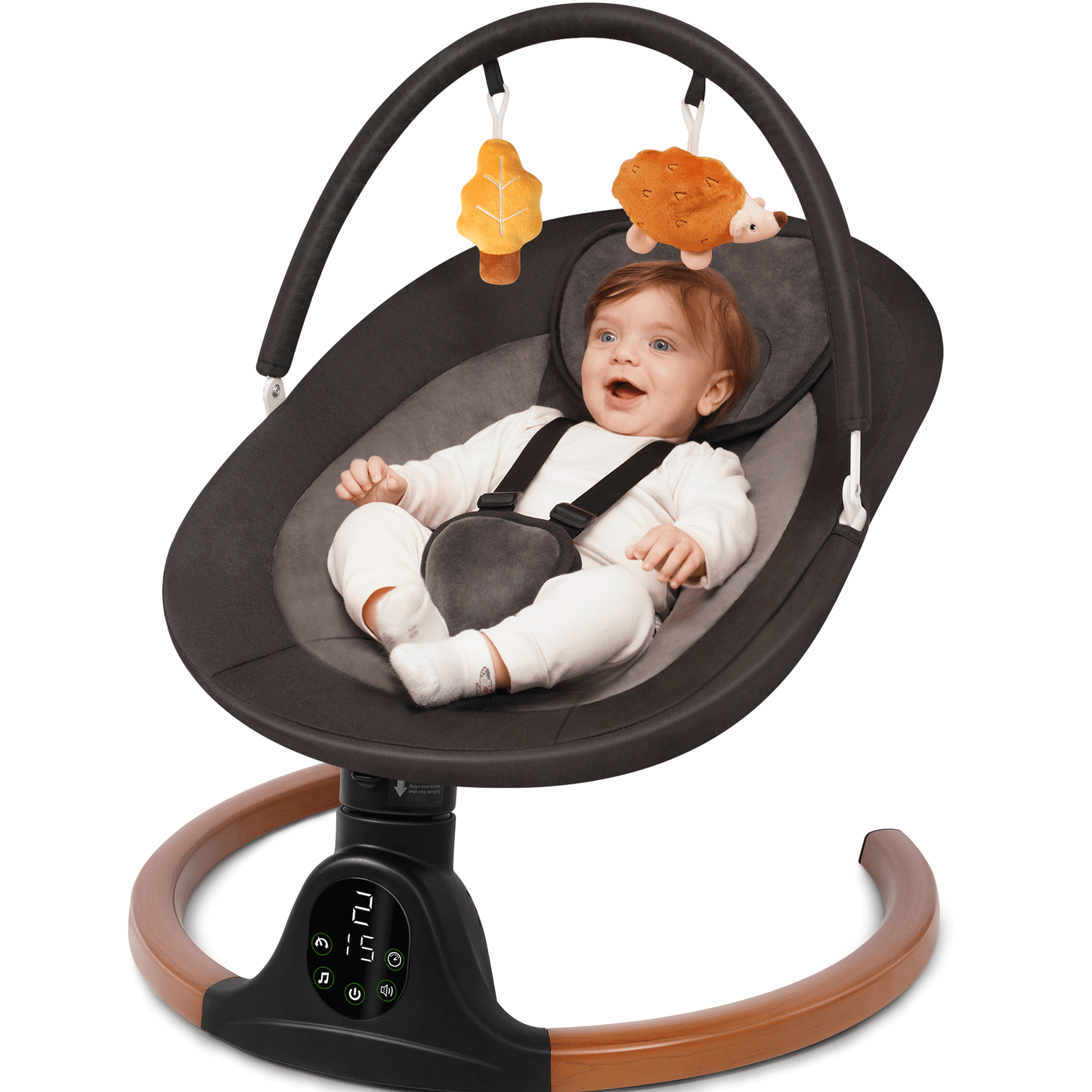 Babyeap Baby Swing for Infants, Electric Swing with 5 Sway Speed, 10 Lullabies, Black