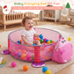 Babyeap Baby Play Gym Mat,Baby Play Activity Mat with 5 Detachable Toys and 30Ocean Ball,Newborn Infant Baby Essentials Gift,Pink