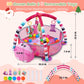 Babyeap Baby Play Gym Mat,Baby Play Activity Mat with 5 Detachable Toys and 30Ocean Ball,Newborn Infant Baby Essentials Gift,Pink