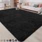 CozyDesg 9ft x 12ft Area Rugs, Soft Fluffy Area Rugs Floor Mat Floor Rugs for Living Room Bedroom Modern Decor Carpet,Black 2
