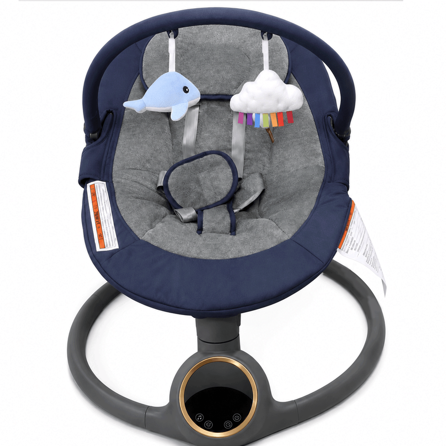 Babyeap Baby Swing for Infants, 5 Speeds, Motion Detection, Remote Control, Bluetooth Music,Pink