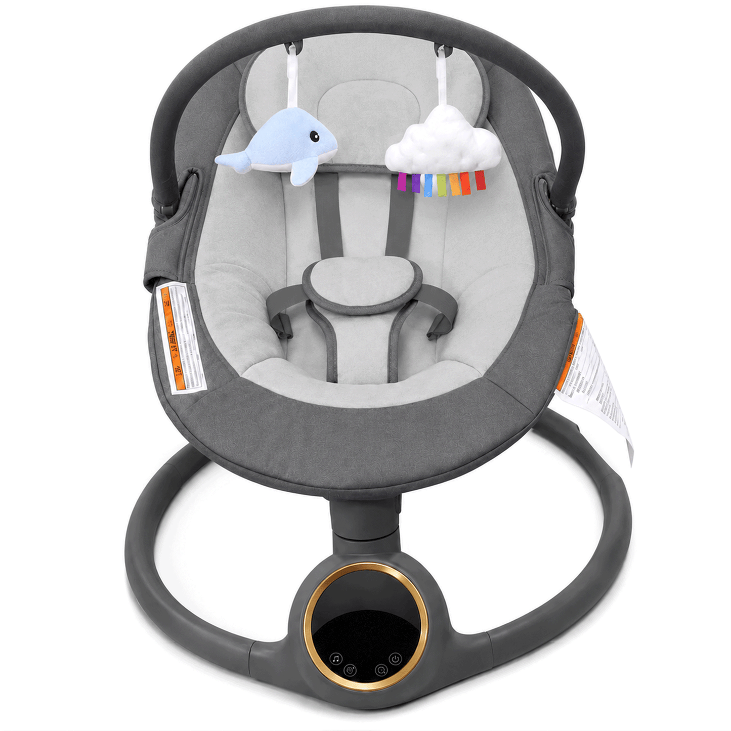 Babyeap Baby Swing for Infants, 5 Speeds, Motion Detection, Remote Control, Bluetooth Music,Pink