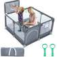 TEAYINGDE Baby Playpen, Play Yard, Baby Playards, 50"x50" Infant Travel Fence with Basket