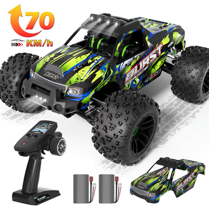 Yexmas 1:14 High-Speed RC Car ,70KM/H All Terrain Off-Road Remote Control Car , 2 Batteries Gifts Toys for Kids Adults