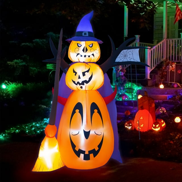 Yexmas 6 FT Inflatable Halloween Pumpkins Stack Holiday Decor - Spooky ...