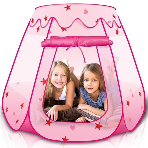 Yexmas Kids Play Tent, Pop Up Princess Tent Girls Kids Playhouse, Foldable Ball Pit with Carrying Bag