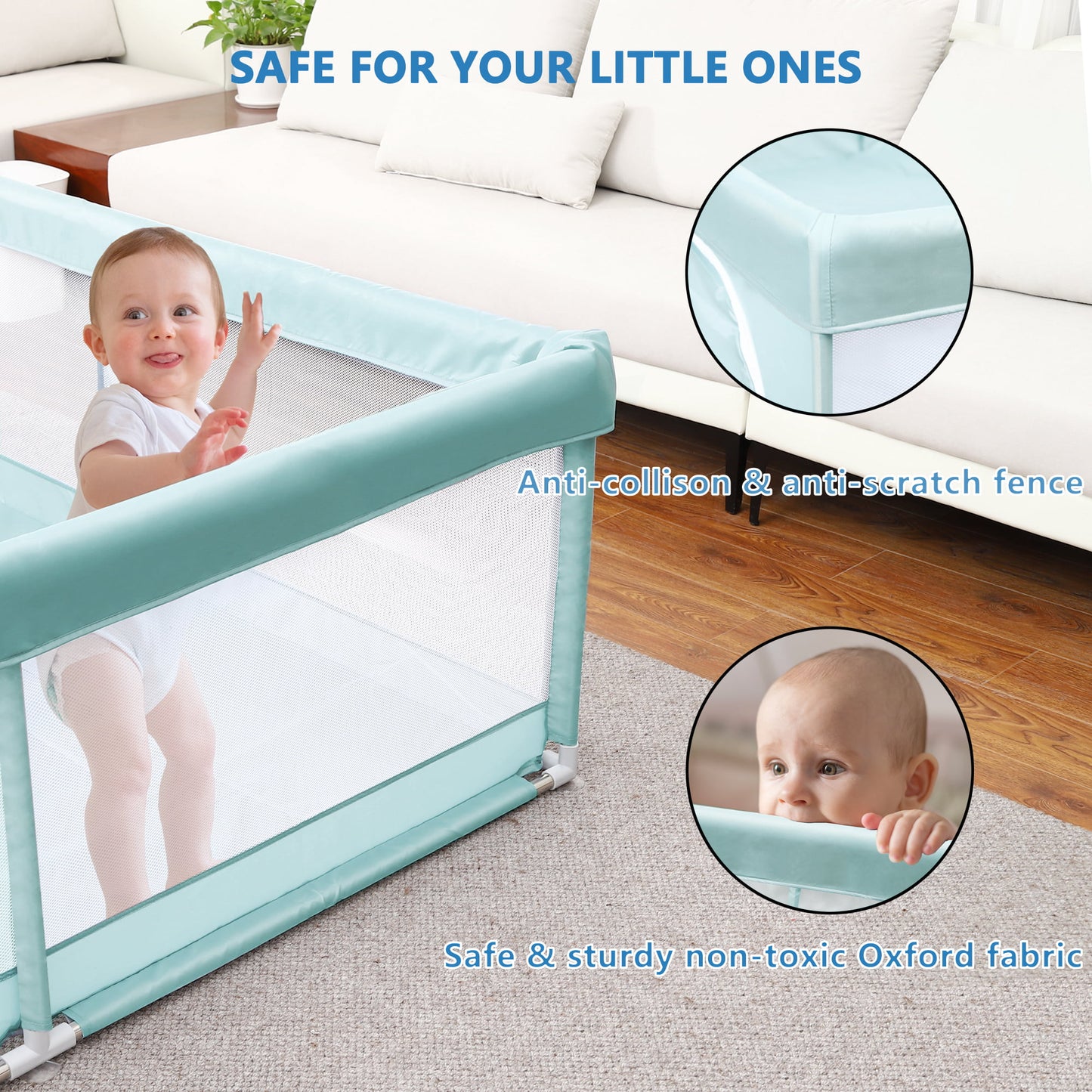 Babyeap Baby Playpen Large Play Yard Fence for Toddlers