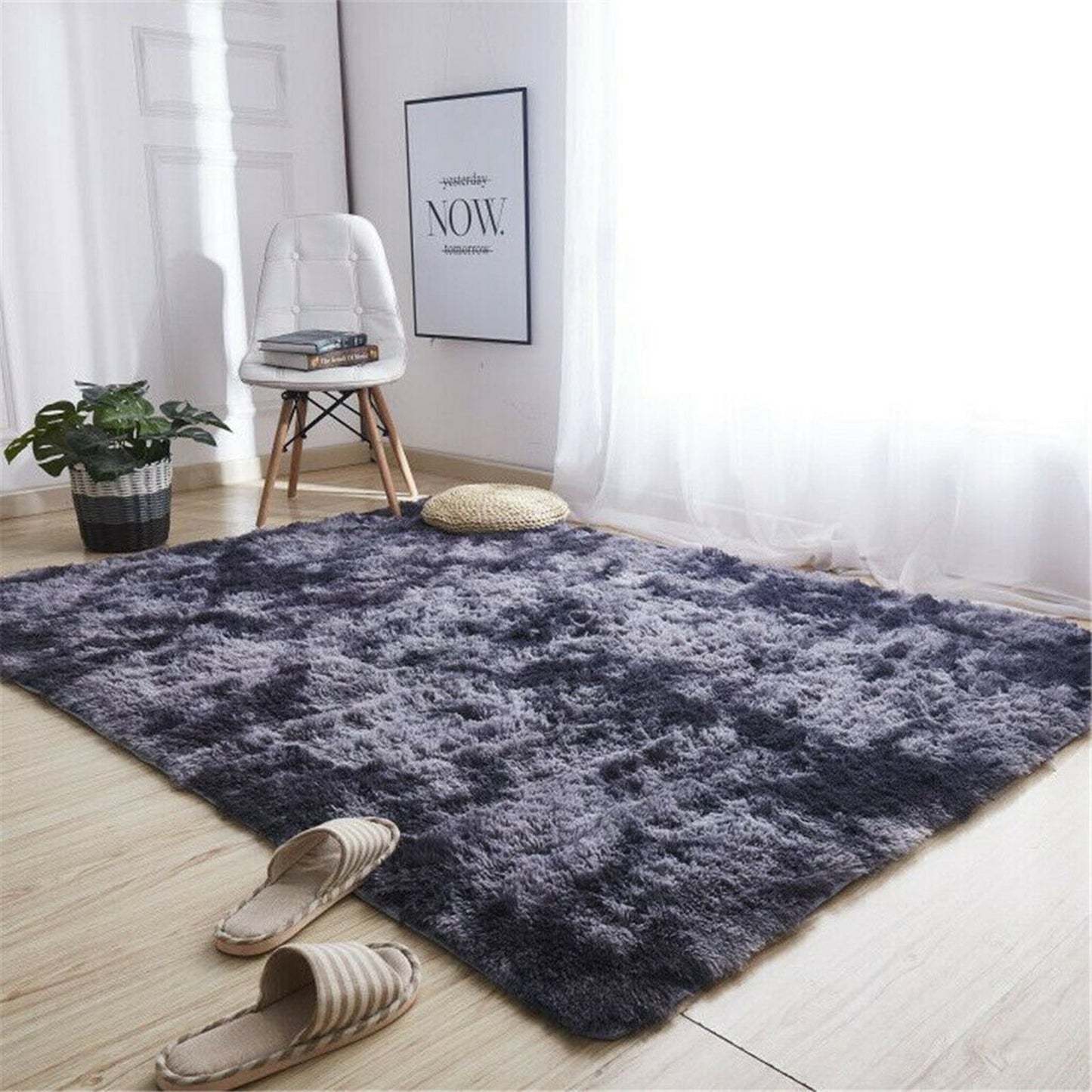 CozyDesg 5ft x 8ft Area Rugs, Soft Fluffy Area Rugs Floor Mat Floor Rugs for Living Room Bedroom Modern Decor Carpet, Dark Gray