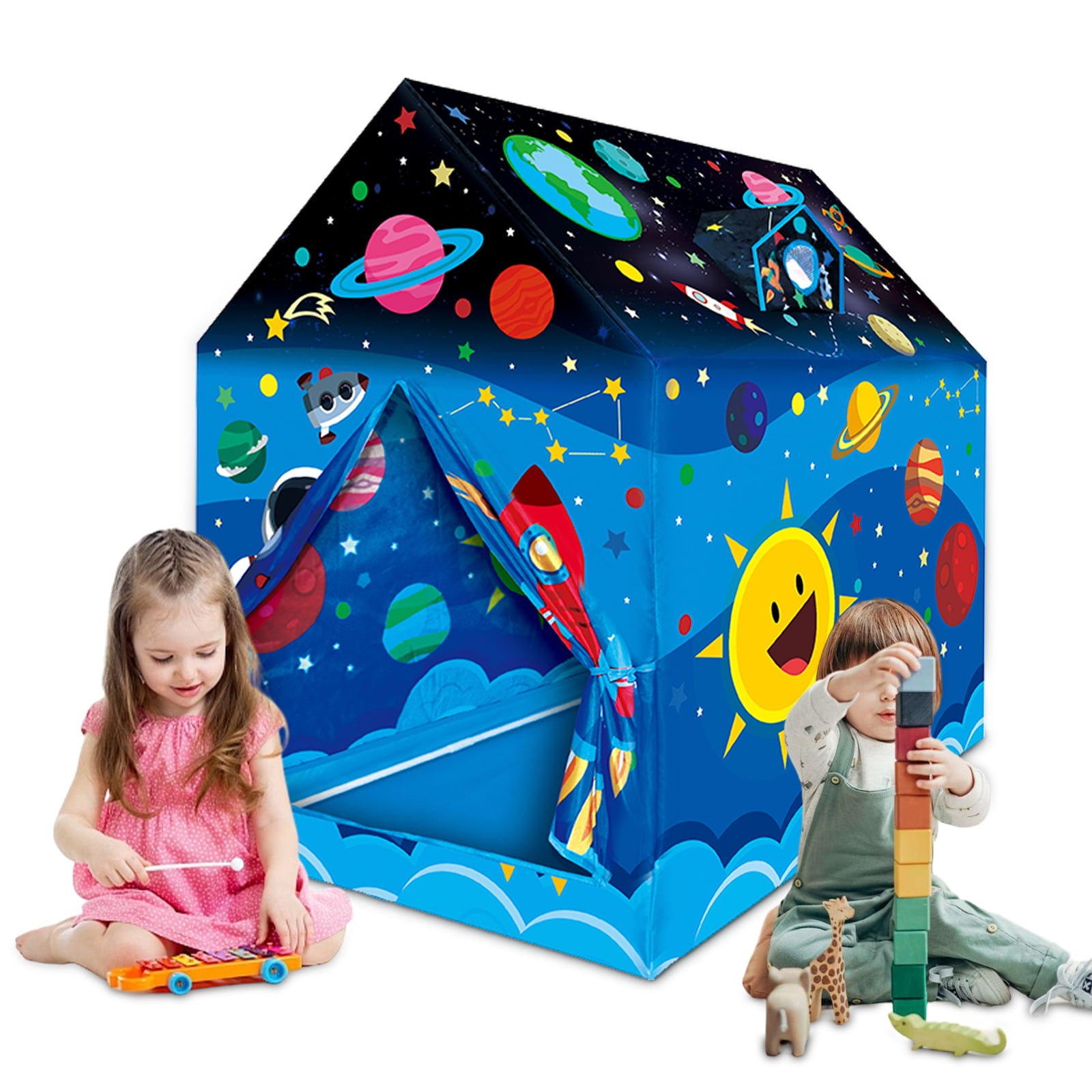 childrens play tents indoor Yexmas Kids Play Tents Ice Cream House Play Tent for Boys Girls Toys for Indoor and Outdoor Portable Games Children Playhouse with Roll-up Door and