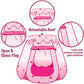 Yexmas Kids Play Tent, Pop Up Princess Tent Girls Kids Playhouse, Foldable Ball Pit with Carrying Bag