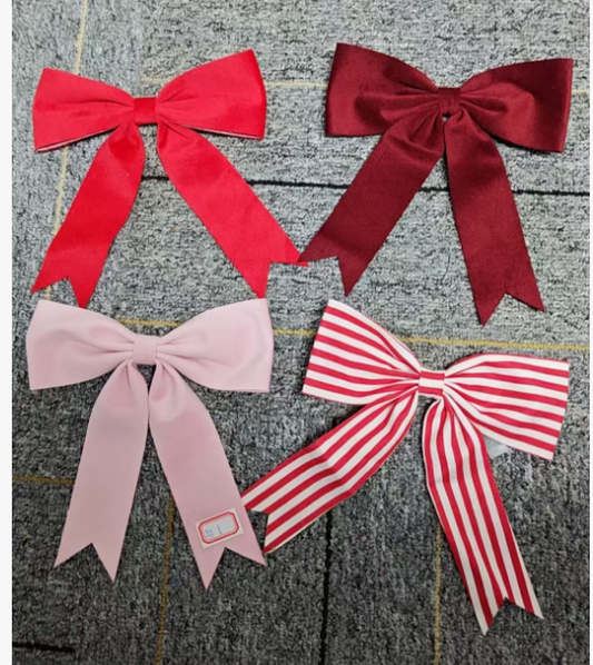 Yexmas Christmas Decorative Bows, 24pcs Bows with 30 Gold Thread Ties, 15CM Length, 16CM Width, Wine Red Holiday Tree Decorations