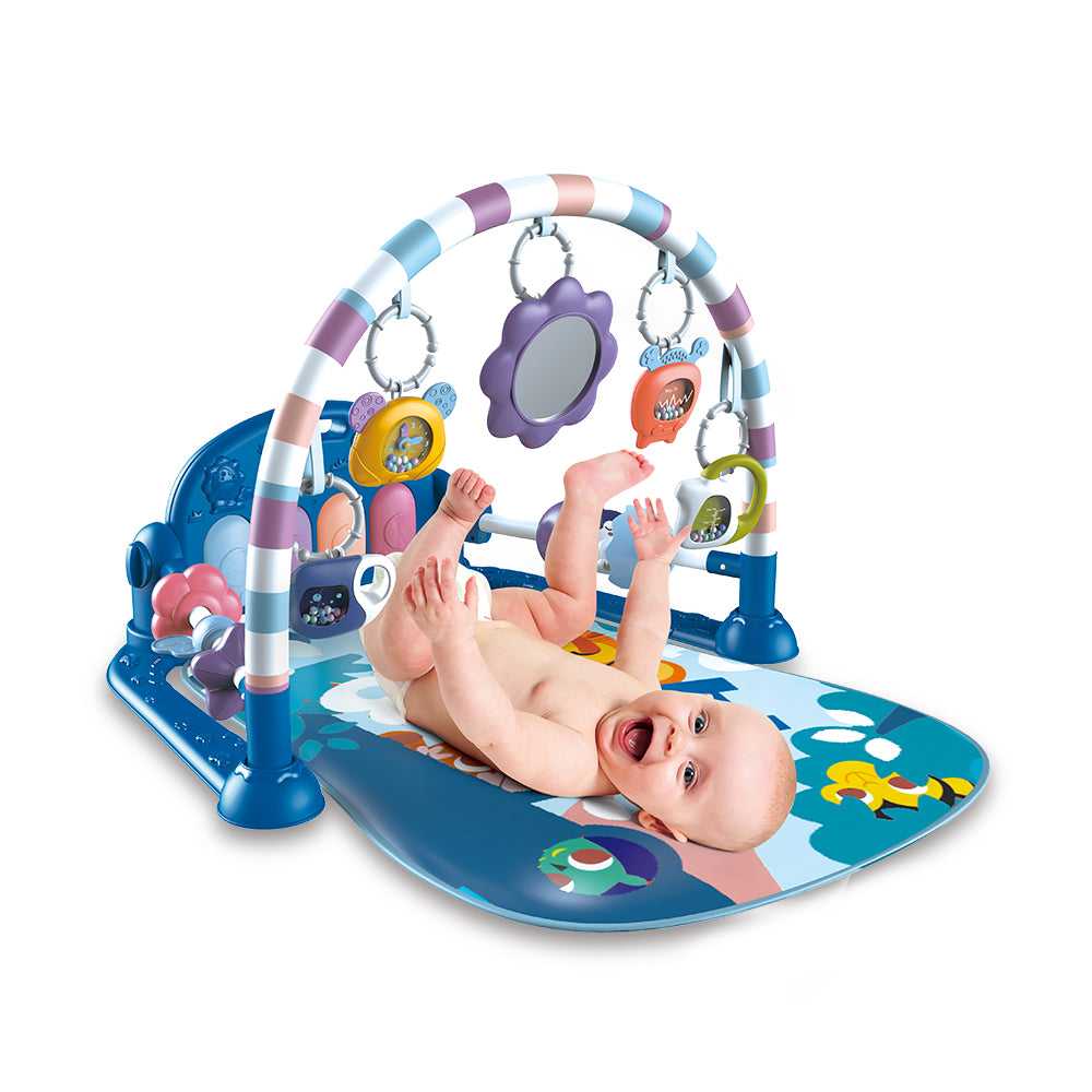 Babyeap Baby Gym Play Mat 3 in 1 Fitness Rack with Music and Lights Fun Piano Baby Activity Center